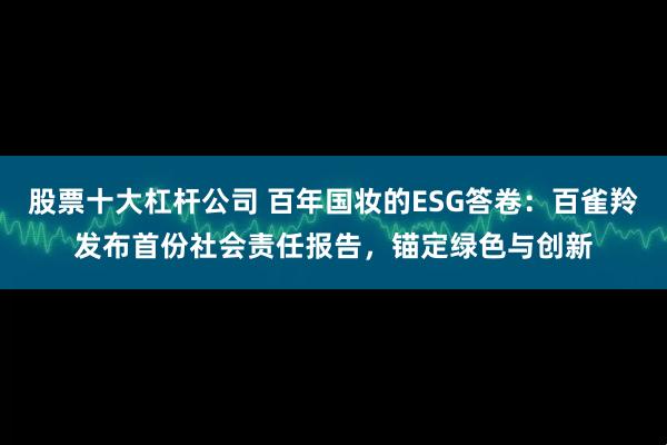 股票十大杠杆公司 百年国妆的ESG答卷：百雀羚发布首份社会责任报告，锚定绿色与创新