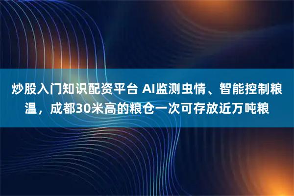 炒股入门知识配资平台 AI监测虫情、智能控制粮温，成都30米高的粮仓一次可存放近万吨粮
