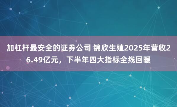 加杠杆最安全的证券公司 锦欣生殖2025年营收26.49亿元，下半年四大指标全线回暖